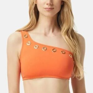 ✨HP✨ MICHAEL Michael Kors Orange Grommet One Shoulder Bikini Swim Top